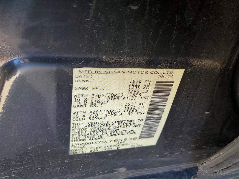 Продажа на аукционе авто 2014 Nissan Frontier, vin: 1N6AD0FV2EN765536, номер лота: 54004926