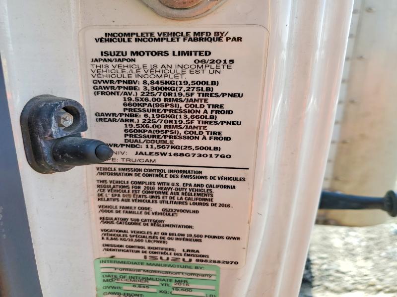 Auction sale of the 2016 Isuzu Nrr, vin: JALE5W168G7301760, lot number: 53313896
