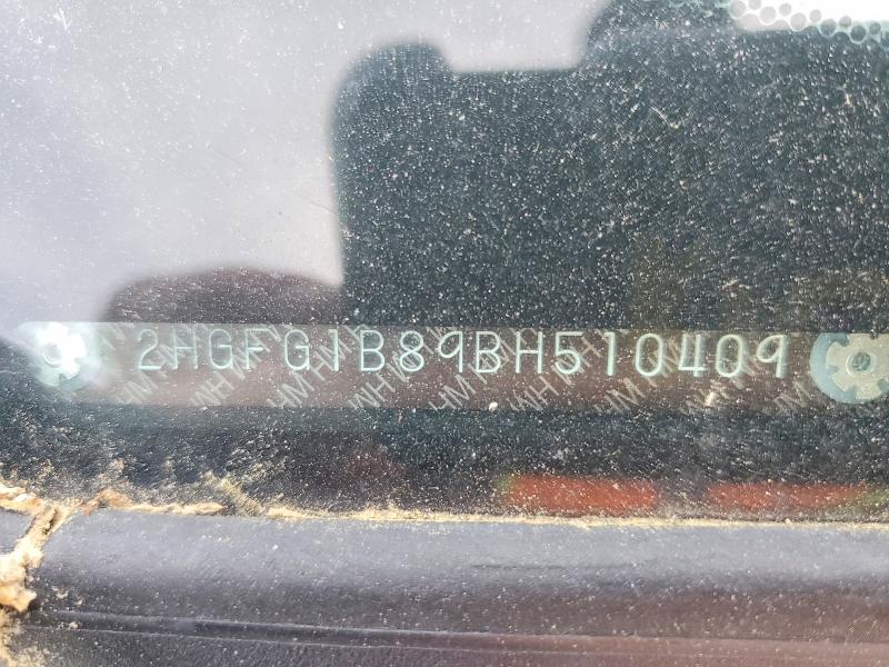 2011 Honda Civic მანქანა იყიდება აუქციონზე, vin: 2HGFG1B89BH510409, აუქციონის ნომერი: 54652316