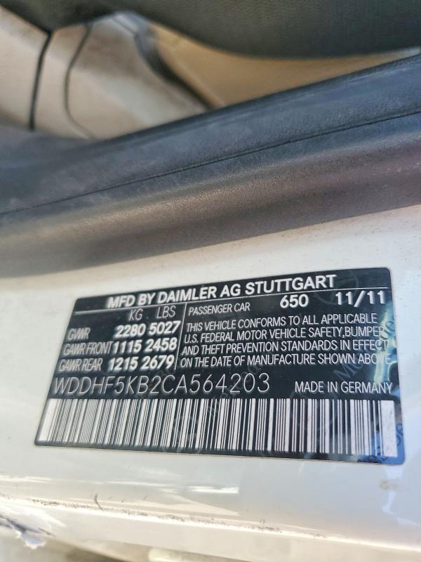 Продажа на аукционе авто 2012 Mercedes-benz E, vin: WDDHF5KB2CA564203, номер лота: 53571986