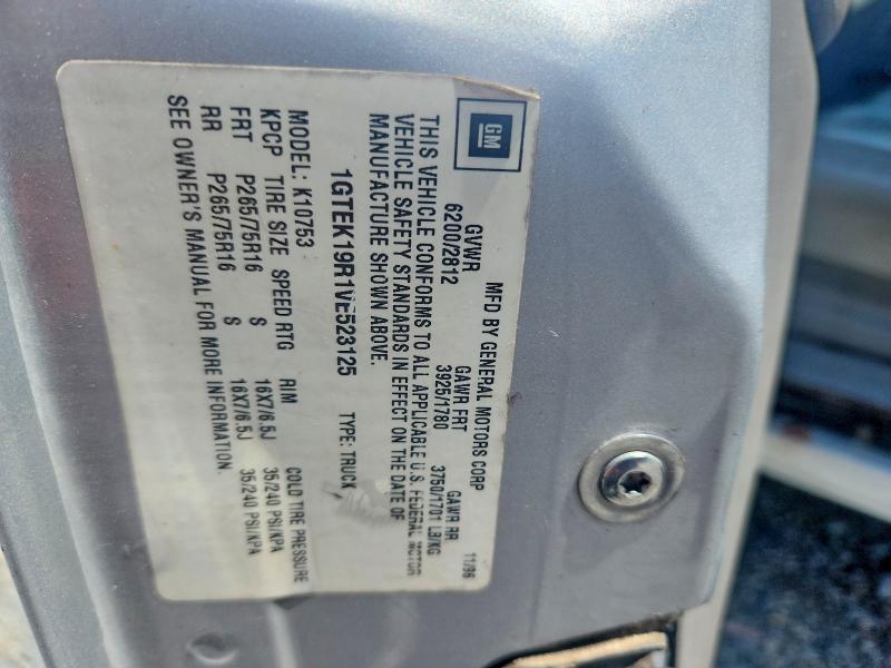 1997 Gmc Sierra მანქანა იყიდება აუქციონზე, vin: 1GTEK19R1VE523125, აუქციონის ნომერი: 54063876
