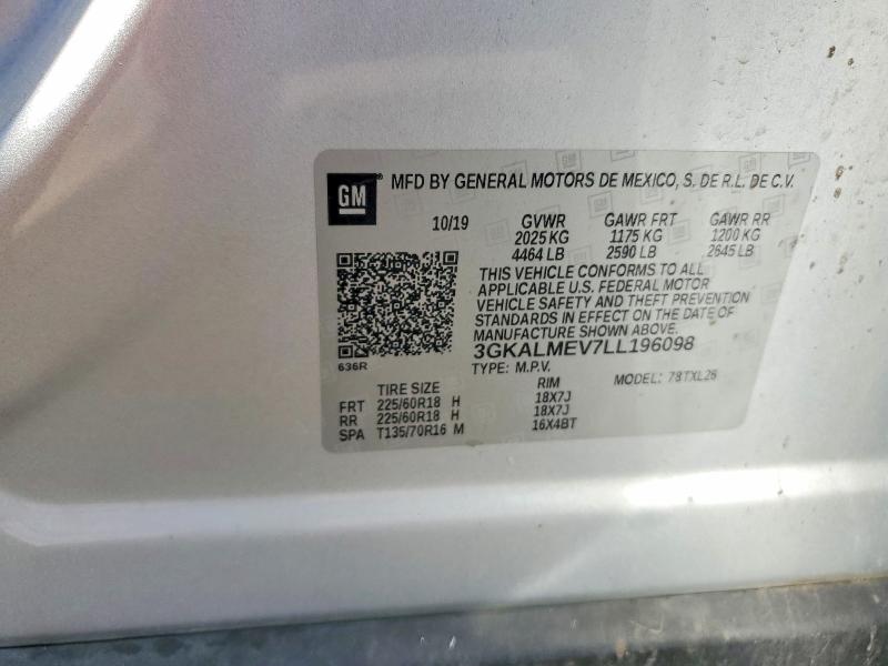 Aukcja sprzedaży 2020 Gmc Terrain, vin: 3GKALMEV7LL196098, numer aukcji: 51169906
