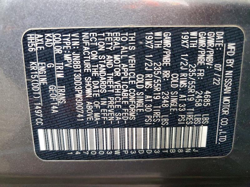 Продаж на аукціоні авто 2023 Nissan Rogue, vin: JN8BT3DD3PW300741, номер лоту: 52039686