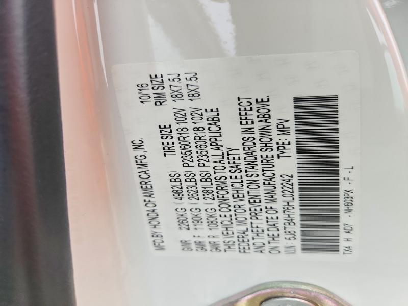 53947476 :رقم المزاد ، 5J8TB4H76HL022242 vin ، 2017 Acura Rdx مزاد بيع