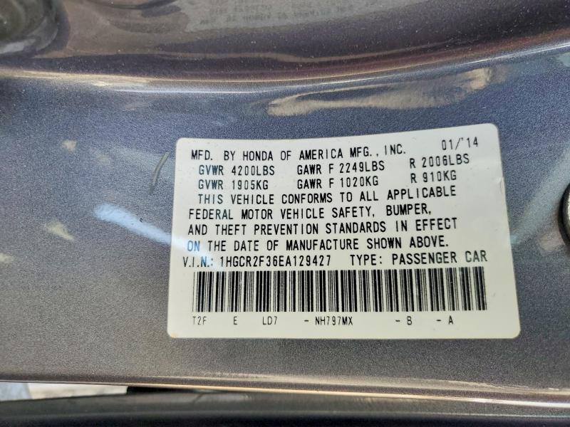 Продажа на аукционе авто 2014 Honda Accord, vin: 1HGCR2F36EA129427, номер лота: 54898156