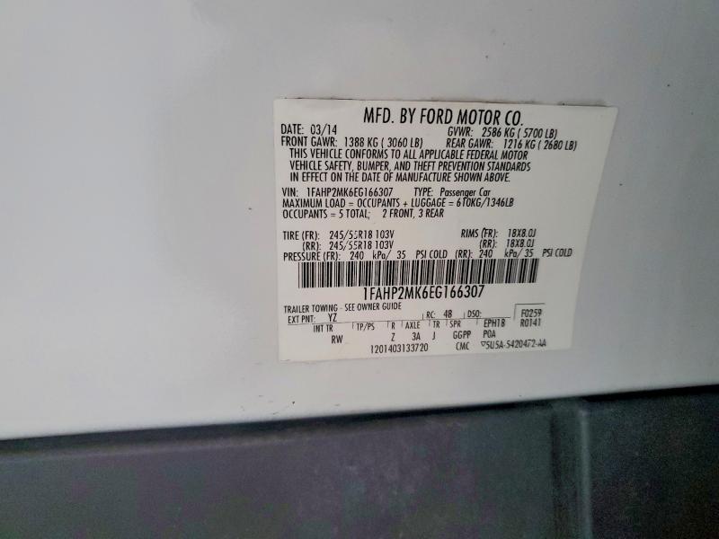 53753316 :رقم المزاد ، 1FAHP2MK6EG166307 vin ، 2014 Ford Taurus مزاد بيع