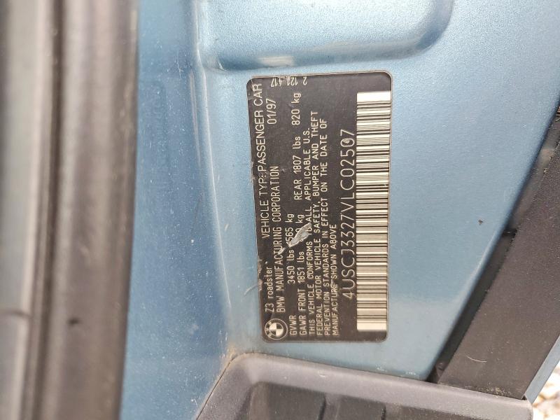 Aukcja sprzedaży 1997 Bmw Z3, vin: 4USCJ3327VLC02507, numer aukcji: 53783166