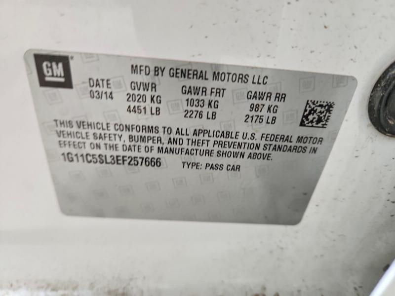 Продаж на аукціоні авто 2014 Chevrolet Malibu  Lt, vin: 1G11C5SL3EF257666, номер лоту: 55117846
