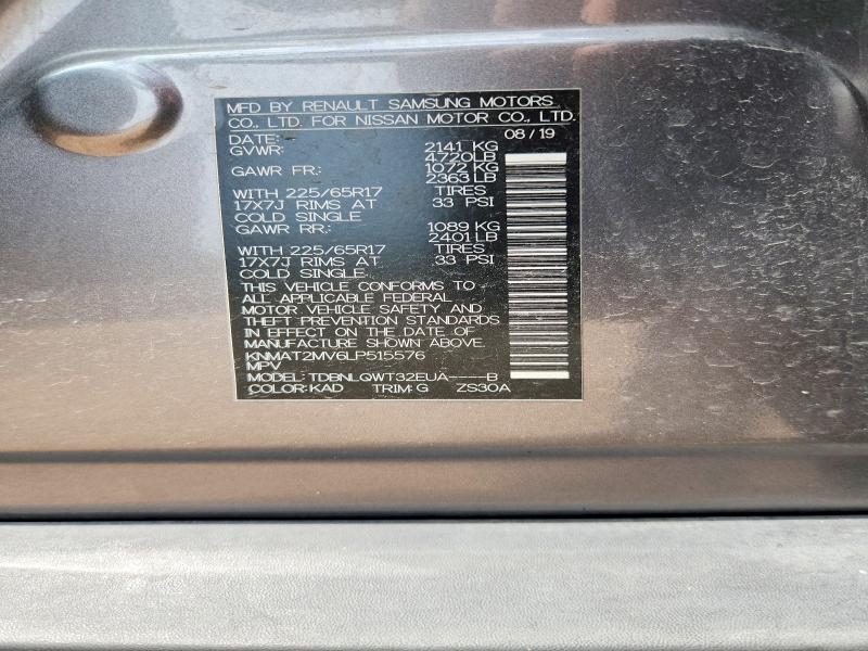 2020 Nissan Rogue მანქანა იყიდება აუქციონზე, vin: KNMAT2MV6LP515576, აუქციონის ნომერი: 51715656