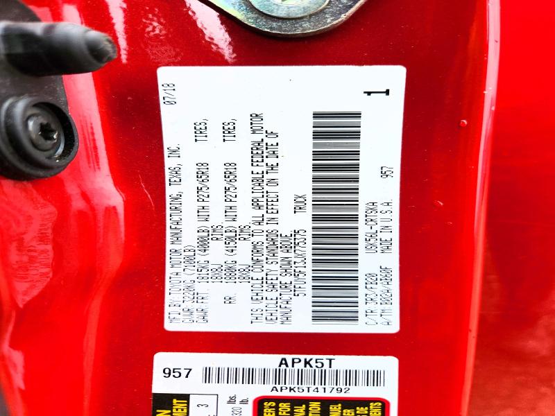 2018 Toyota Tundra მანქანა იყიდება აუქციონზე, vin: 5TFUY5F13JX775375, აუქციონის ნომერი: 54174536