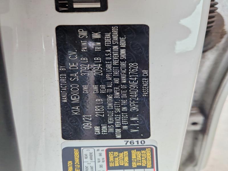 Продаж на аукціоні авто 2022 Kia Forte, vin: 3KPF24AD9NE417628, номер лоту: 53107366