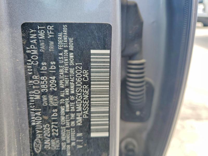 53187246 :رقم المزاد ، KMHLM4DGXSU060021 vin ، 2025 Hyundai Elantra مزاد بيع