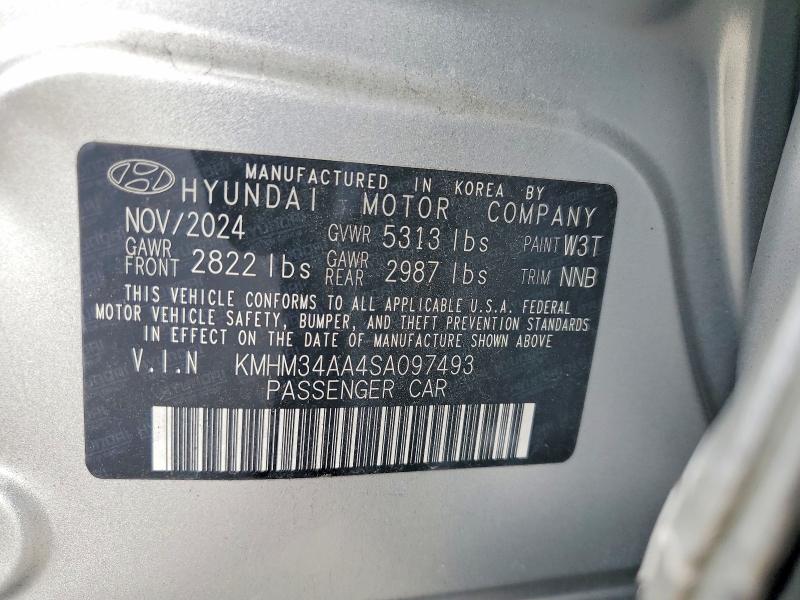 Aukcja sprzedaży 2025 Hyundai Ioniq 6, vin: KMHM34AA4SA097493, numer aukcji: 52695076