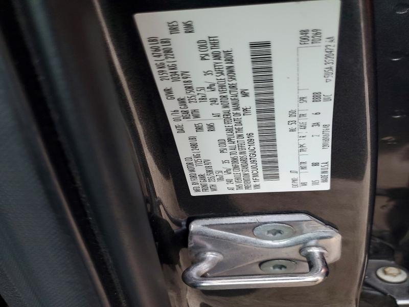 52500186 :رقم المزاد ، 1FMCU0J97GUC10916 vin ، 2016 Ford Escape مزاد بيع