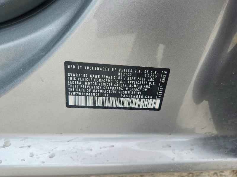 Aukcja sprzedaży 2026 Volkswagen Jetta, vin: 3VW7W7BU4TM031191, numer aukcji: 54139106