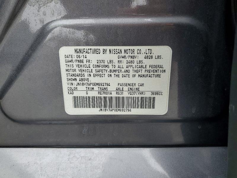 Продаж на аукціоні авто 2014 Infiniti Q50, vin: JN1BV7AP0EM692794, номер лоту: 53853206