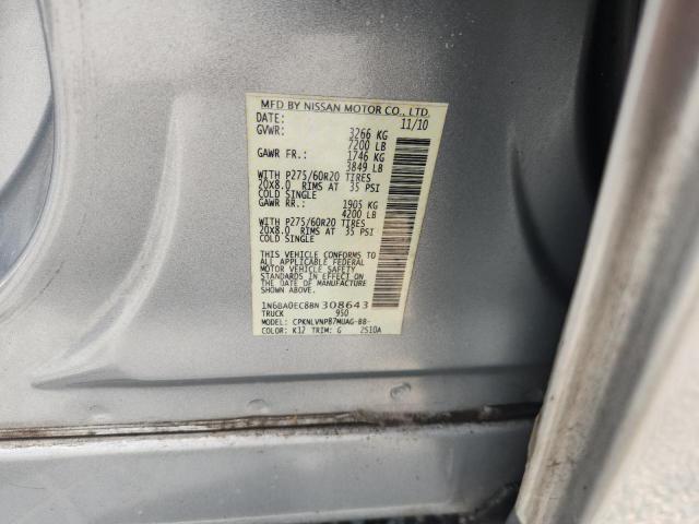 Продажа на аукционе авто 2011 Nissan Titan, vin: 1N6BA0EC8BN308643, номер лота: 54599826