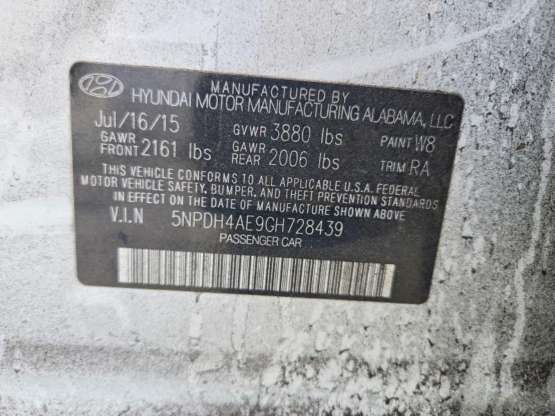 Продаж на аукціоні авто 2016 Hyundai Elantra, vin: 5NPDH4AE9GH728439, номер лоту: 51893816