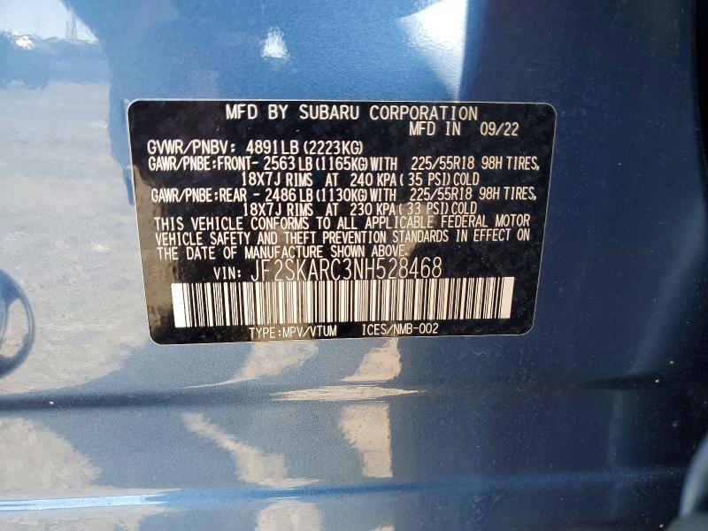 Продажа на аукционе авто 2022 Subaru Forester, vin: JF2SKARC3NH528468, номер лота: 54200436