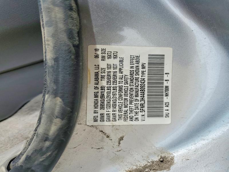 2010 Honda Odyssey მანქანა იყიდება აუქციონზე, vin: 5FNRL3H44AB092434, აუქციონის ნომერი: 54775316