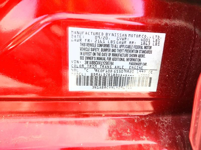 52136736 :رقم المزاد ، 3N1AB8CVXLY296744 vin ، 2020 Nissan Sentra مزاد بيع