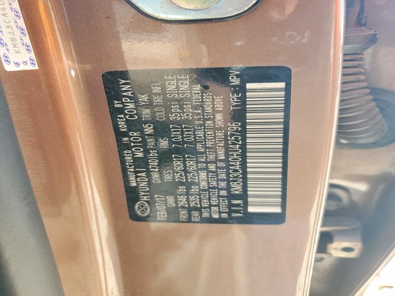 53559576 :رقم المزاد ، KM8J3CA40HU425796 vin ، 2017 Hyundai Tucson مزاد بيع