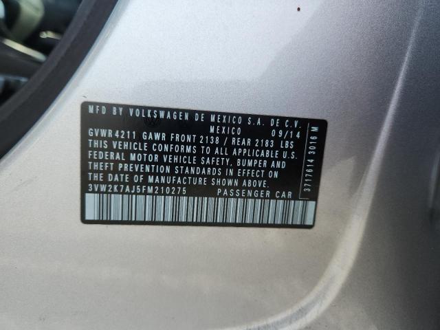 54915626 :رقم المزاد ، 3VW2K7AJ5FM210275 vin ، 2015 Volkswagen Jetta مزاد بيع