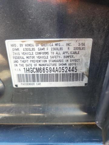 53608636 :رقم المزاد ، 1HGCM66594A052445 vin ، 2004 Honda Accord مزاد بيع