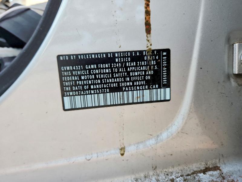 55586336 :رقم المزاد ، 3VWD07AJ9FM353728 vin ، 2015 Volkswagen Jetta مزاد بيع