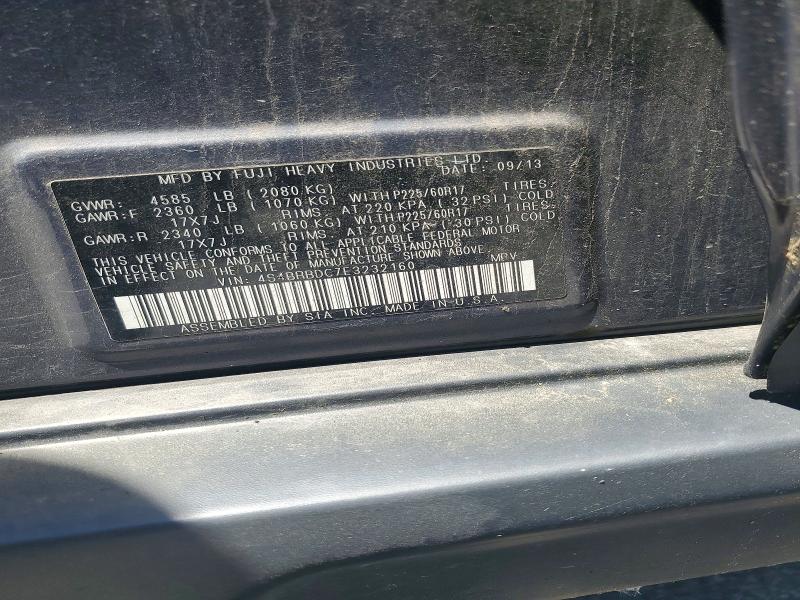 2014 Subaru Outback მანქანა იყიდება აუქციონზე, vin: 4S4BRBDC7E3232160, აუქციონის ნომერი: 53118306