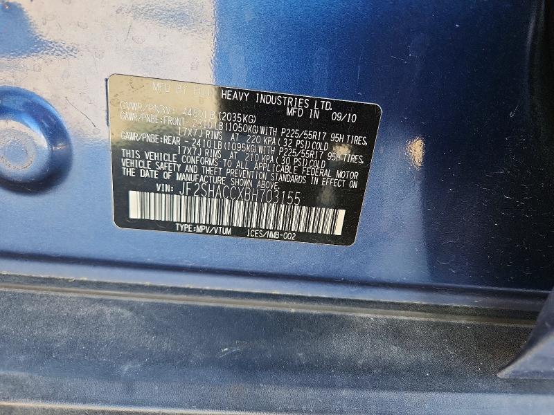 Продаж на аукціоні авто 2011 Subaru Forester, vin: JF2SHACCXBH703155, номер лоту: 53645506