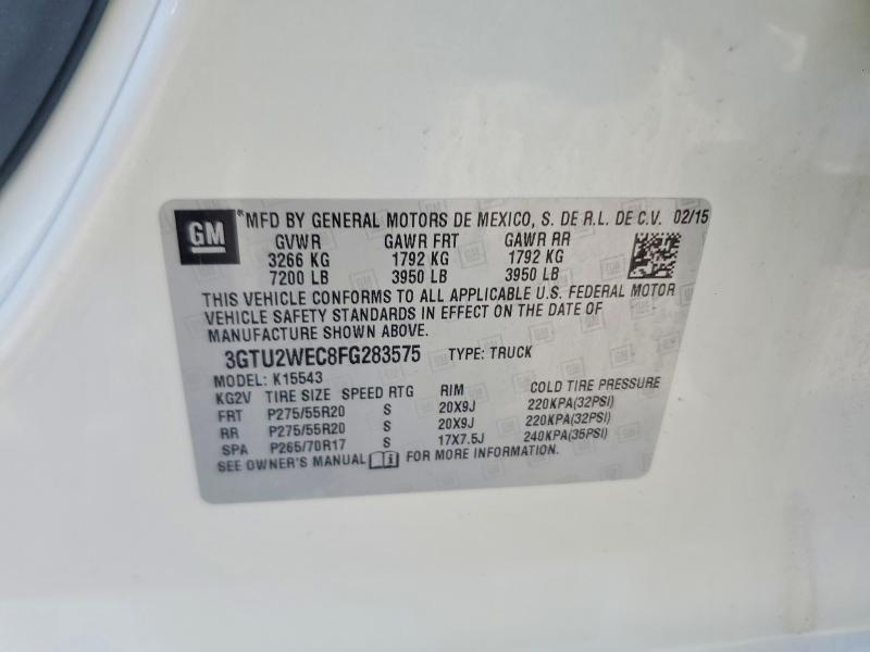 Продажа на аукционе авто 2015 Gmc Sierra, vin: 3GTU2WEC8FG283575, номер лота: 51997776