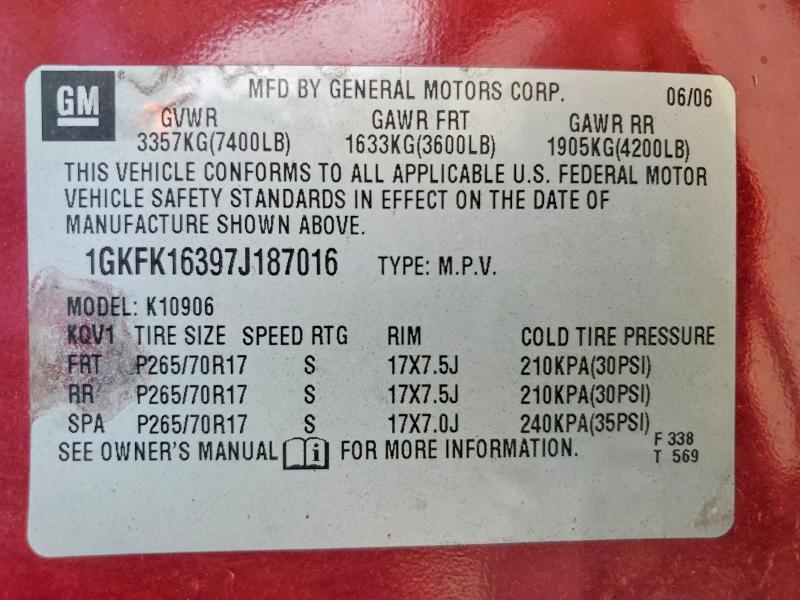 2007 Gmc Yukon Xl მანქანა იყიდება აუქციონზე, vin: 1GKFK16397J187016, აუქციონის ნომერი: 55155936
