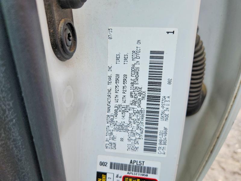 54841866 :رقم المزاد ، 5TFAW5F1XFX486557 vin ، 2015 Toyota Tundra مزاد بيع