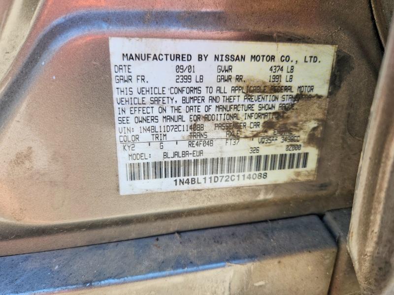 Продаж на аукціоні авто 2002 Nissan Altima, vin: 1N4BL11D72C114088, номер лоту: 53710086
