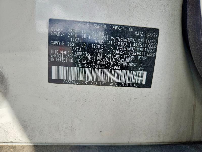 Продаж на аукціоні авто 2024 Subaru Outback, vin: 4S4BTAFC5R3154069, номер лоту: 54784726