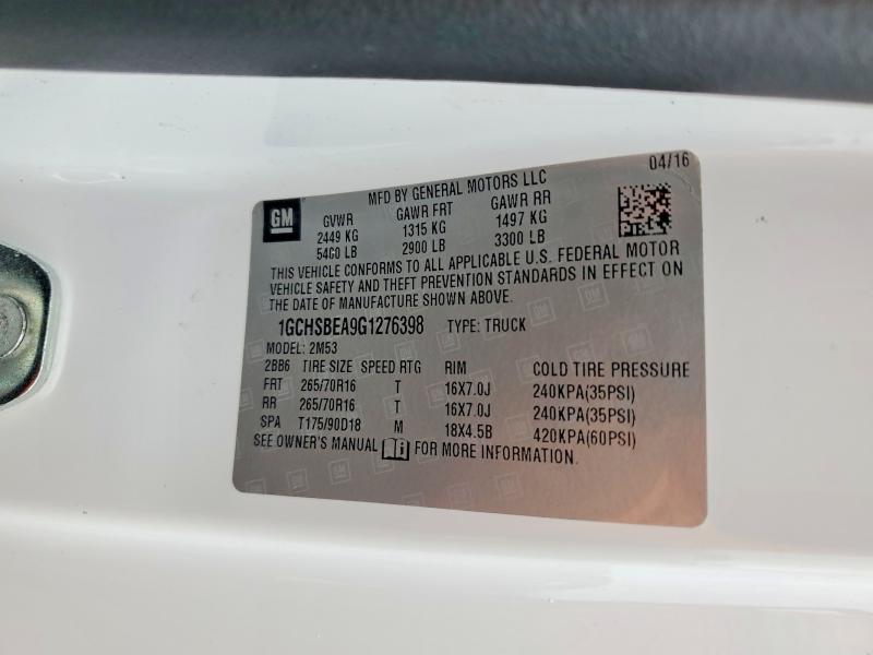 Aukcja sprzedaży 2016 Chevrolet Colorado, vin: 1GCHSBEA9G1276398, numer aukcji: 53228706
