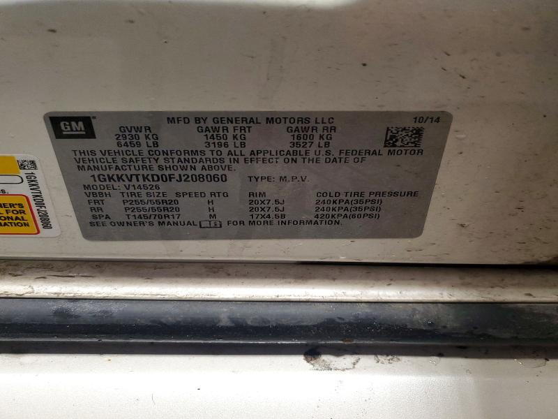 Продаж на аукціоні авто 2015 Gmc Acadia, vin: 1GKKVTKD0FJ208060, номер лоту: 54613796