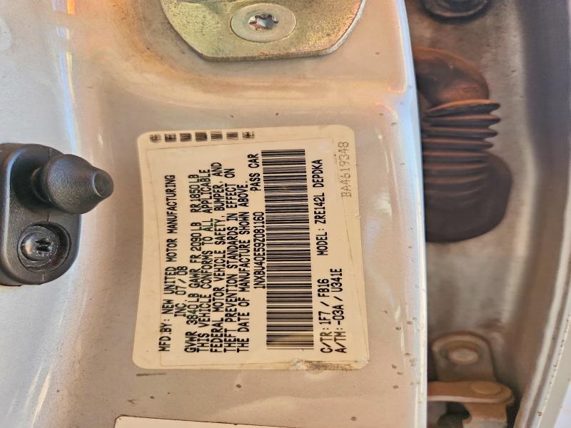 52209006 :رقم المزاد ، 1NXBU40E59Z081160 vin ، 2009 Toyota Corolla مزاد بيع