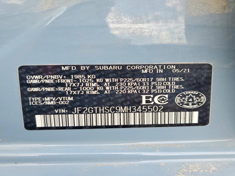 Продажа на аукционе авто 2021 Subaru Crosstrek, vin: JF2GTHSC9MH345502, номер лота: 51994726