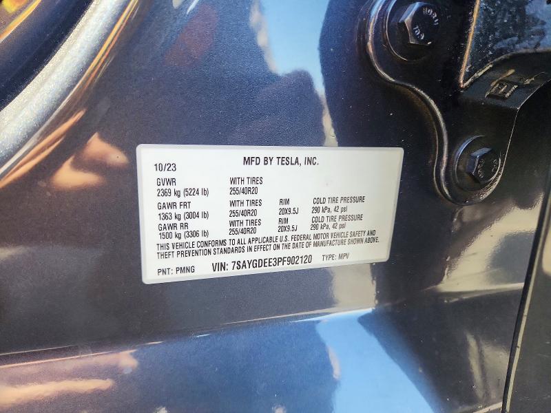2023 Tesla Model Y მანქანა იყიდება აუქციონზე, vin: 7SAYGDEE3PF902120, აუქციონის ნომერი: 52219376