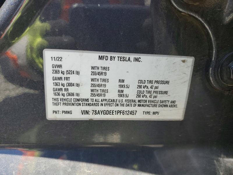 Продажа на аукционе авто 2023 Tesla Model Y, vin: 7SAYGDEE1PF612457, номер лота: 52431076