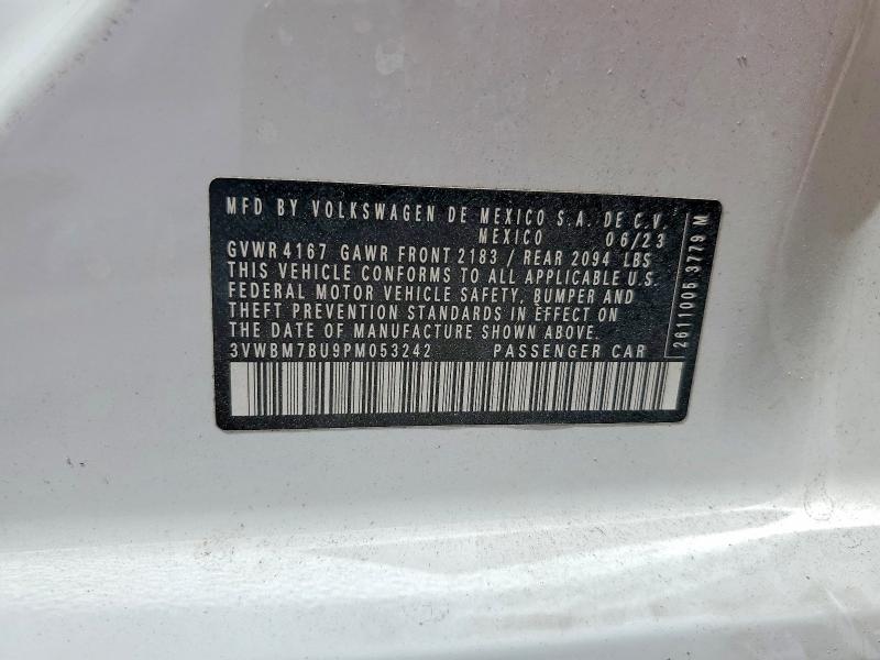 54996466 :رقم المزاد ، 3VWBM7BU9PM053242 vin ، 2023 Volkswagen Jetta مزاد بيع