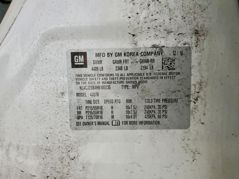 Aukcja sprzedaży 2017 Buick Encore, vin: KL4CJ2SB4HB105235, numer aukcji: 54526746