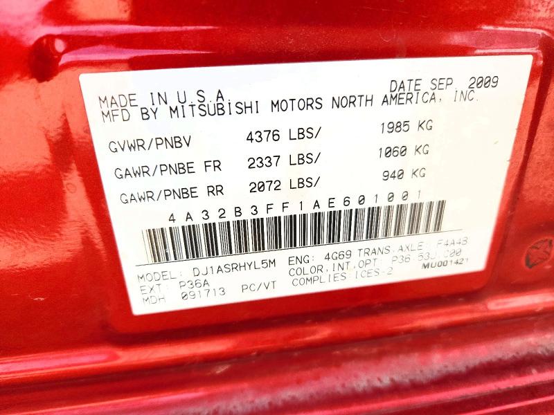 Aukcja sprzedaży 2010 Mitsubishi Galant, vin: 4A32B3FF1AE601001, numer aukcji: 53654676