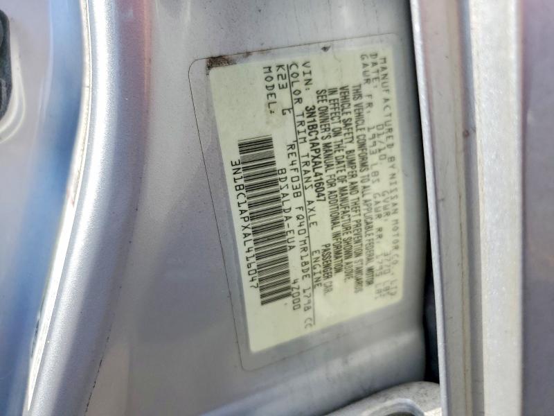 Продажа на аукционе авто 2010 Nissan Versa, vin: 3N1BC1APXAL416047, номер лота: 52555616