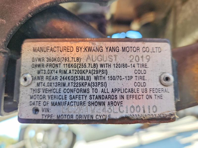 Продажа на аукционе авто 2020 Kymco Usa Inc X-town, vin: LC2W1M243LC100110, номер лота: 46618216