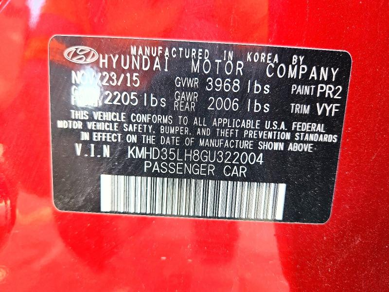 Продаж на аукціоні авто 2016 Hyundai Elantra Gt, vin: KMHD35LH8GU322004, номер лоту: 54192466