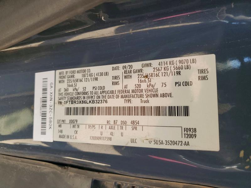 Aukcja sprzedaży 2020 Ford Transit, vin: 1FTBR3X86LKB32376, numer aukcji: 54839826