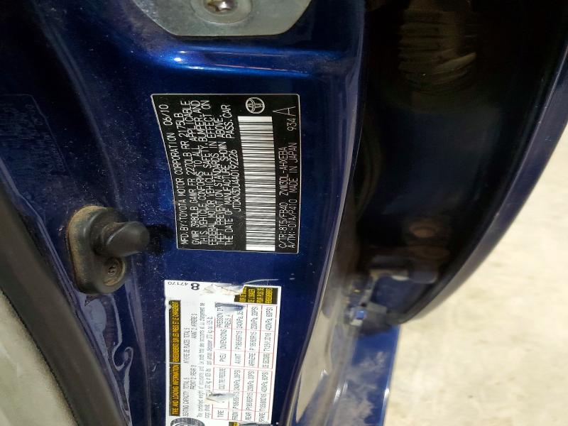Auction sale of the 2010 Toyota Prius, vin: JTDKN3DU4A0192226, lot number: 53193166